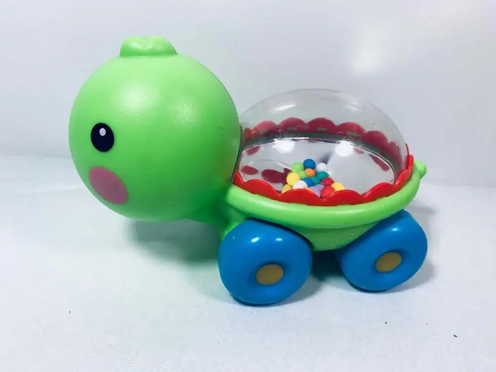 Turtle Toy baby Fisher Price green rolling